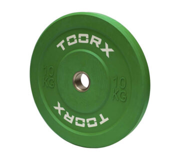 Olimpijski bumper pločati uteg Toorx 10 kg, zelen - cover