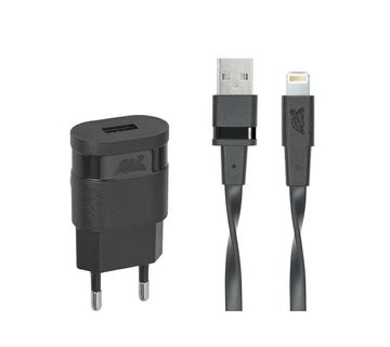 Punjač zidni RivaPower VA4115 BD2 Black 1A / 1xUSB + kabel MFi Lightning 1.2m - cover