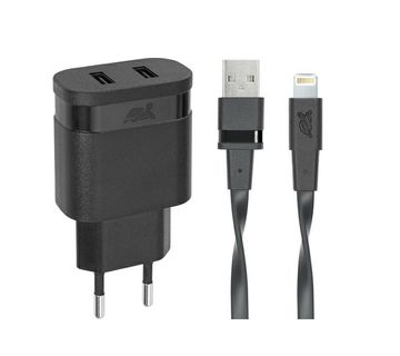 Punjač zidni RivaPower VA4125 BD2 Black 3,4A / 2xUSB + kabel MFi Lightning 1.2m - cover