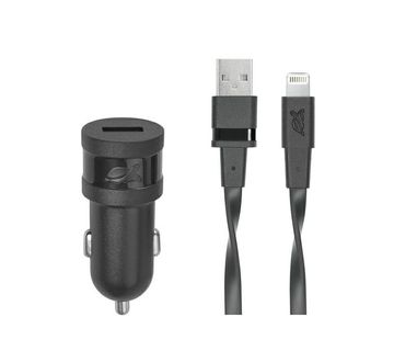 Auto punjač RivaPower VA4215 BD2 Black 1A / 1xUSB + kabel MFi Lightning 1.2m - cover