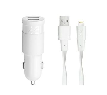 Auto punjač RivaPower VA4225 WD2 White 3,4A / 2xUSB + kabel MFi Lightning 1.2m - cover