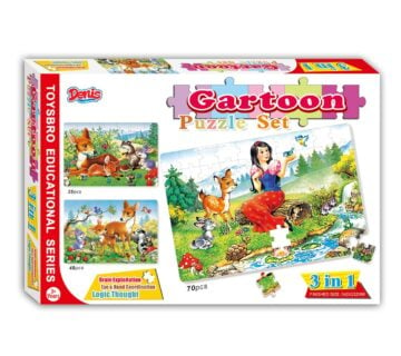 Puzzle - Slagalica set, Snjeguljica-Bambi, 3u1, 153 kom - cover