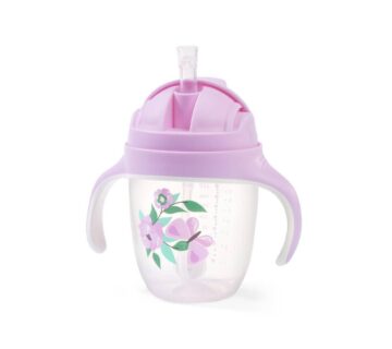 BabyOno Neprolijevajuća čaša sa slamkom, lila - cover