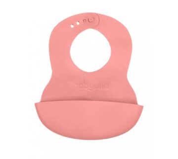 BabyOno Silikonski podbradak 6 m+, roza - cover