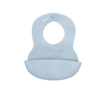 BabyOno Silikonski podbradak 6 m+, pastelno plava - cover
