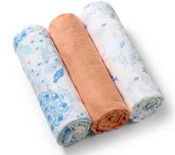 BabyOno Tetra pelene Muslin Cvijeće, boja breskve - cover