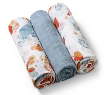 BabyOno Tetra pelene Muslin Safari, pastelno plava - cover