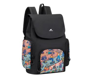 Ruksak RivaCase Agora 5425 black Urban Print backpack "Skaters", 15L - cover