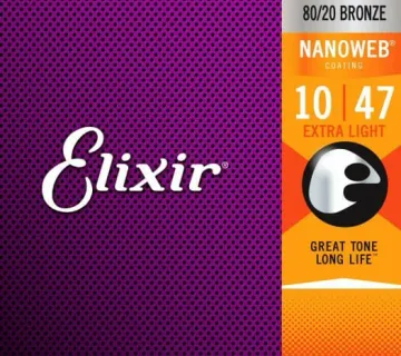 ELIXIR 10-47 NANOWEB BR, žice za akustičnu gitaru - cover