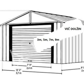 Metalna kuća-garaža-uta-šupa Murryhill Š 3,7 x D 3m, 5m, 7m, 9m - cover