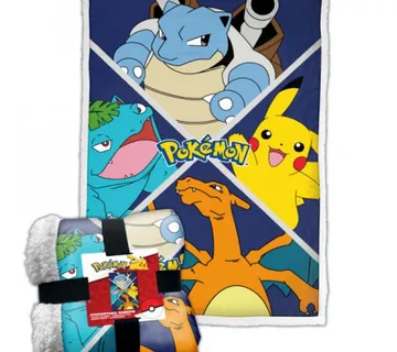 Pokemon Evolution Starters sherpa deka 100x150cm - cover