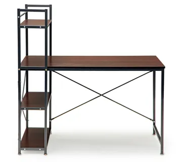 Metalni radni stol u LOFT stilu s policama za knjige - cover