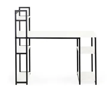 Metalni radni stol u LOFT stilu s 5 polica bijeli - cover