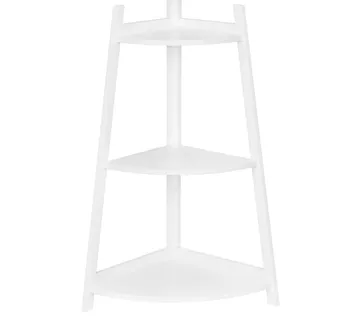 Kutne police za knjige od bambusa bijele - cover