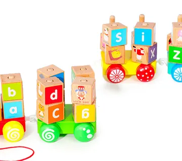 Drveni vlak veliki edukativni blokovi abeceda Ecotoys - cover