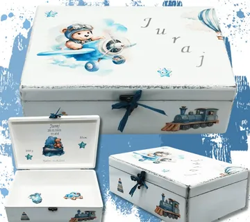 Poklon za krštenje dječaka – personalizirana kutija uspomena - Virje