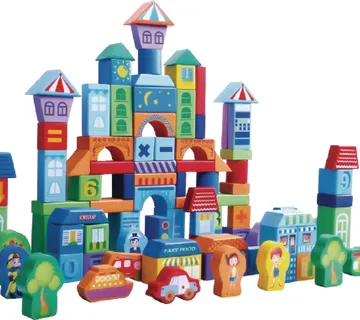 EcoToys drvene kocke grad 100 komada - cover