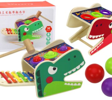 Drveni dinosaur s činelama 2u1 - šareni - cover