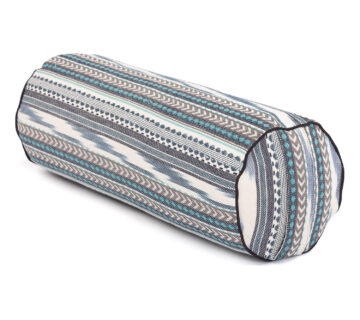 Bodhi Yoga Bodhi valjak za jogu ETHNO 100% pamuk 65 x 23 cm Boja: crna-bijela-plava - cover
