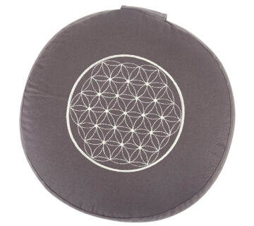 Bodhi Yoga Bodhi jastuk za meditaciju RONDO ECO Cvijet života punjenje spelte 32 cm Boja: siva - cover