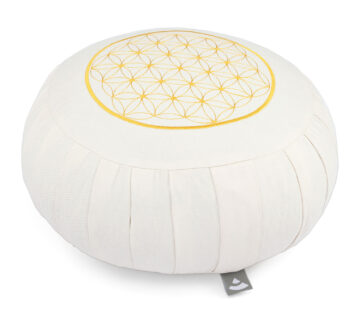 Bodhi Yoga Bodhi jastuk za meditaciju ZAFU ECO Cvijet života 36 x 17cm Boja: bijela - cover