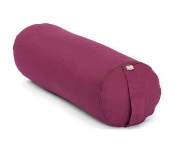 Bodhi Yoga Bolster valjak za jogu ECO kapok 100% organski pamuk 65 x 22 cm Boja: boja patlidžana - cover