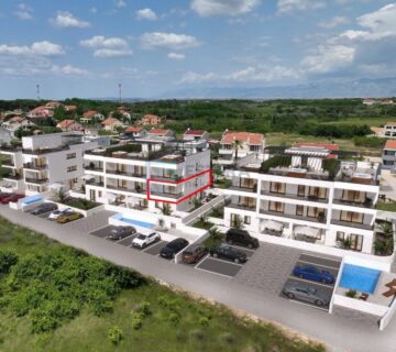 PRODAJA apartman Privlaka 82,55 m2, prodaja, 120m od mora, parking - cover