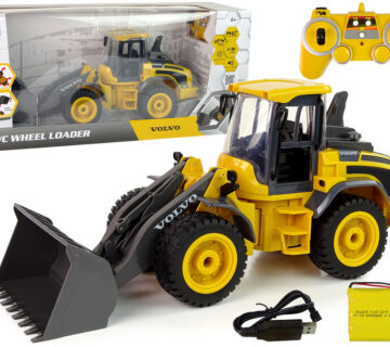 Huge wheeled remote controlled excavator VOLVO brand LED lights and sound signals - cover