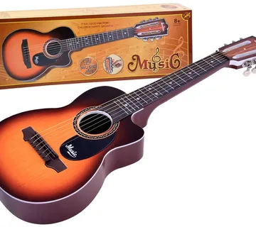 Dječja gitara s 6 žica - smeđa - cover