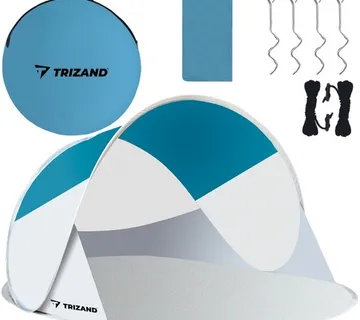 Šator za plažu 220x120x90cm - tirkizno - sivi - cover