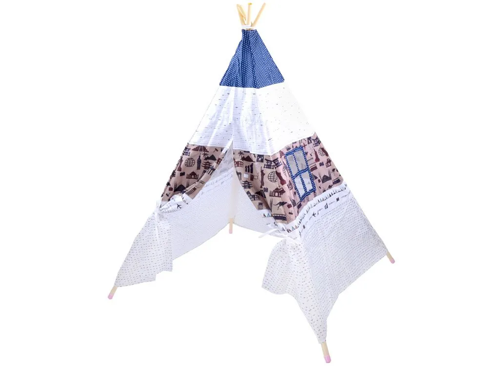 Indijanski šator Teepee rozo-plavo-bijeli - cover