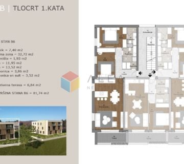 Novogradnja s pogledom na more! Stan na 1 katu, 81,74 m2 - cover