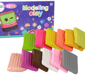 Glina za modeliranje u 12 boja, set pastelnih živih boja - cover