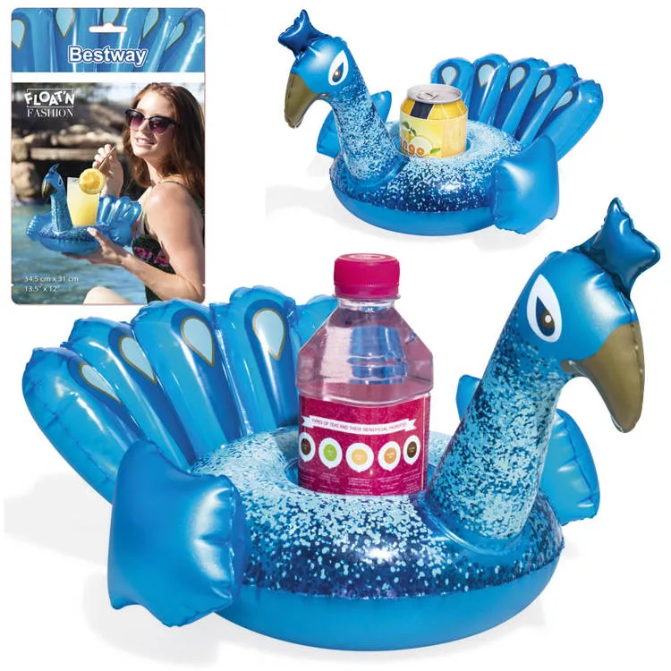 Bestway plutajući držač pića 34127 plavi paun - cover