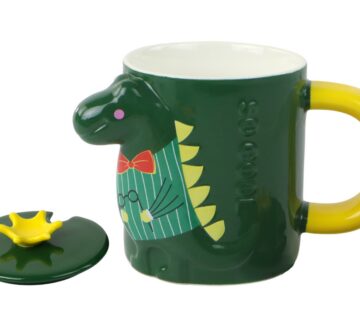 Zelena šalica za čaj dinosaur 400ml - cover