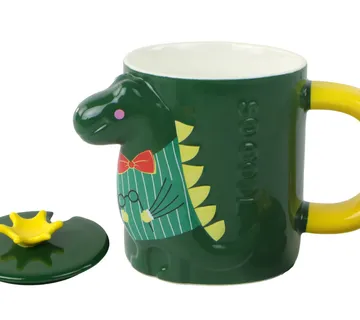 Zelena šalica za čaj dinosaur 400ml - cover