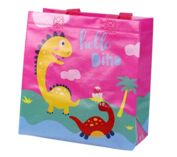 Poklon vrećica 23cm x 21.5cm x 11cm roza dinosaur - cover