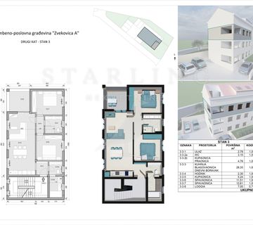 STAN A3, NOVOGRADNJA, PRODAJA, ZVEKOVICA, 75,91 m2, 3-s - cover