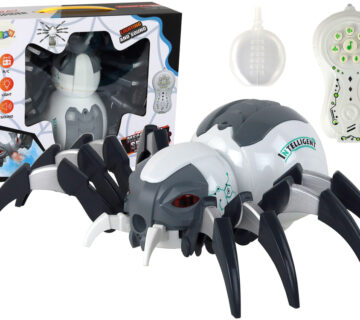Large Remote Controlled RC Spider, Battery Operated, White and Gray - cover