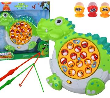Društvena igra pecanje riba u obliku zelenog dinosaura - cover
