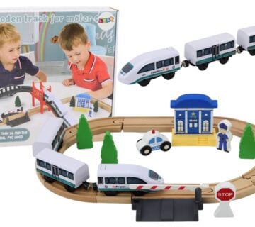 Drvena željeznička tračnica sa vlakom i rekvizitima - 3,2m - cover