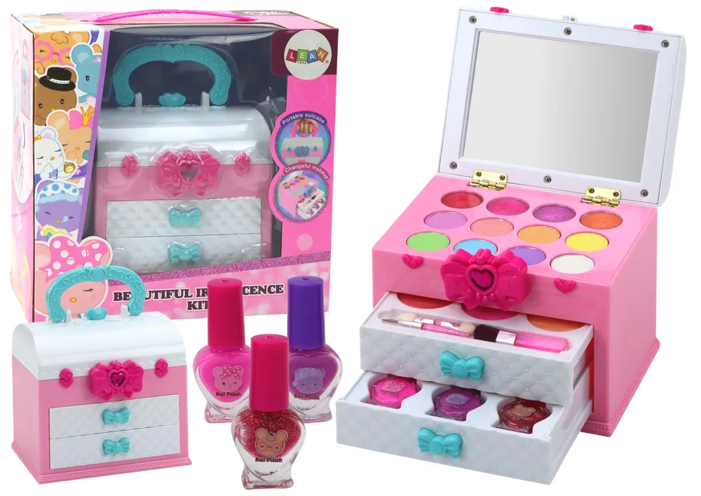 Beauty set u kovčegu - sjenilo, sjajilo, ruž, lak za nokte - cover