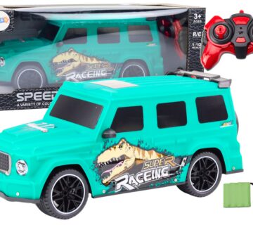 Auto na daljinsko upravljanje s dinosaurom, omjer 1:10 - plava - cover