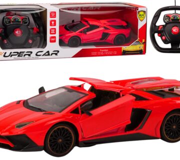 Auto na daljinsko upravljanje Sports Car 1:12 s vratima na otvaranje - crveni - cover