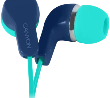 CANYON Stereo Earphones with inline microphone, Green+Blue - cover