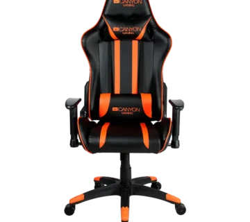 CANYON Fobos GС-3, Gaming chair, PU leather, Cold molded foam, Metal Frame, Top gun mechanism, 90-165 dgree, 2D armrest, Class 4 gas lift, Nylon 5 Stars Base, 60mm PU caster, black+Orange. - cover