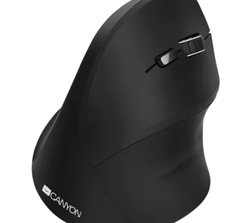 CANYON MW-16 wireless Vertical mouse, USB2.4GHz, Optical Technology, 6 number of buttons, USB 2.0, resolution: 800/1200/1600 DPI, black, size: 86*115*71mm,90g - cover