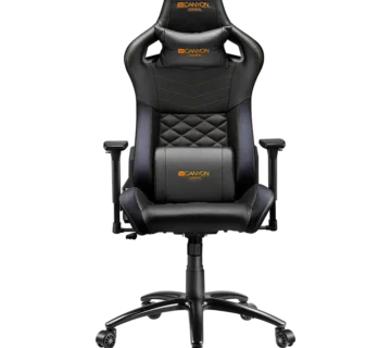 CANYON Nightfall GС-7, Gaming chair, PU leather, Cold molded foam, Metal Frame, Top gun mechanism, 90-160 dgree, 3D armrest, Class 4 gas lift, metal base ,60mm Nylon Castor, black and orange stitching - cover