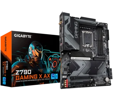 Gigabyte Mainboard Desktop (LGA1700, 4xDDR5 max. 128GB, 1x PCI-E 5.0 x16x16, 2x PCI-E 4.0 x16x4, 6x SATA, 3x M.2 4.0, 2x USB 3.2 Gen2, 3x USB 3.2 Gen1, 1x USB Type-C 3.2 Gen2x2, 4x USB 2.0, 2x DP, 1x HDMI, Intel Wi-Fi 6E, 2.5GbE LAN, ATX, Retail) - cover