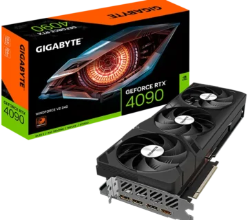 GIGABYTE Video Card NVIDIA GeForce RTX 4090 WINDFORCE 3X V2 24G GDDR6X 24GB/384bit, PCI-E 4.0 x16, 1xHDMI, 3xDP, 1x16pin power, Anti-sag bracket, Retail GV-N4090WF3V2-24GD - cover